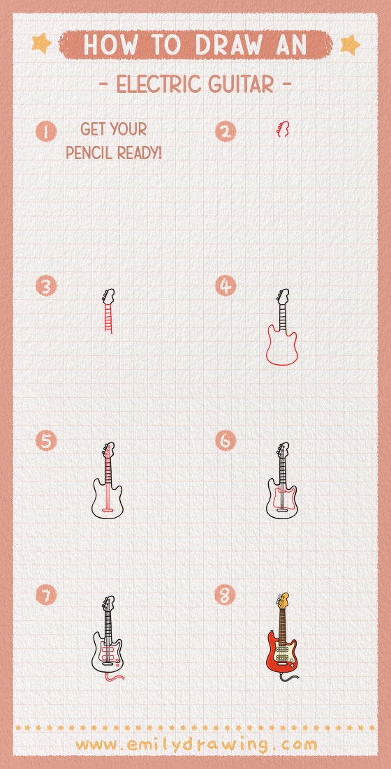 how to draw an electric guitar pinterest pin